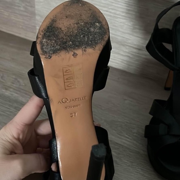 Open toe leather heels - Picture 5 of 7